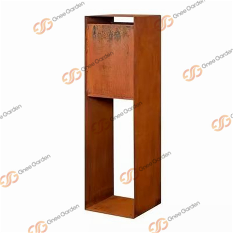 Outdoor Waterproof Metal Post Office Box Key Lock Corten Steel Decoration Mailboxes