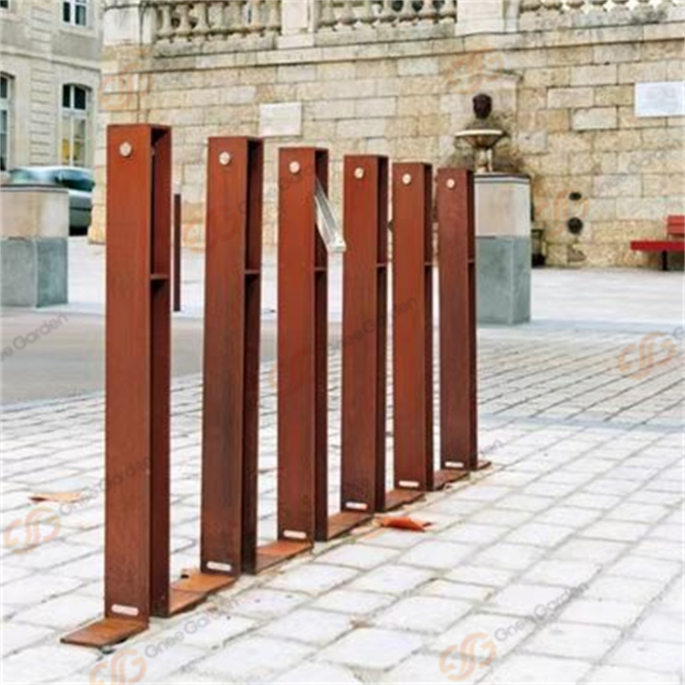 Outdoor Street Furniture Metal Guardia Cycle Stand Corten Steel Decorative Bike Rack