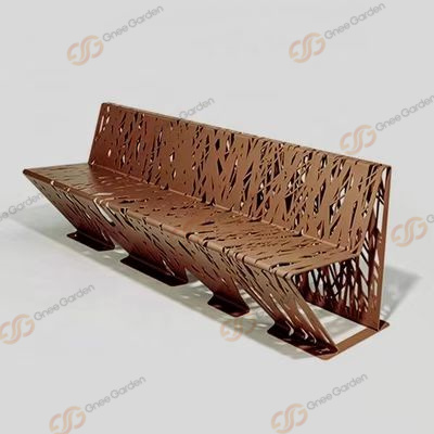 Latest Design Outdoor Street Furniture Corten Steel Decorative Crossed Benches