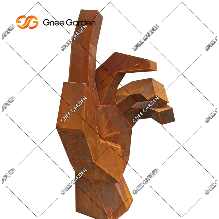 Custom Made Rusty Red Corten Steel Sculpture for Garden