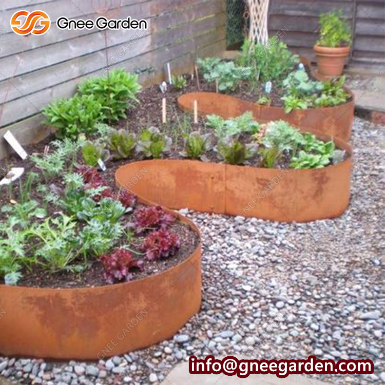 Customized Design Corten Steel Garden Bed Corten Steel Raised Vegetable Seed Bed Planter