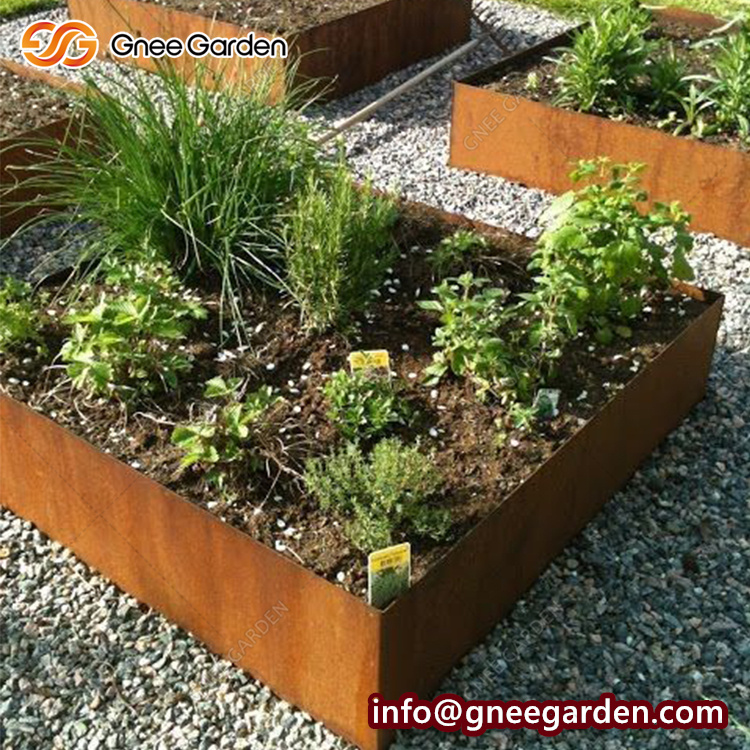 Corten Steel Flower Planter Box Metal Decoration Lawn Border Edging/ Raised Garden Bed