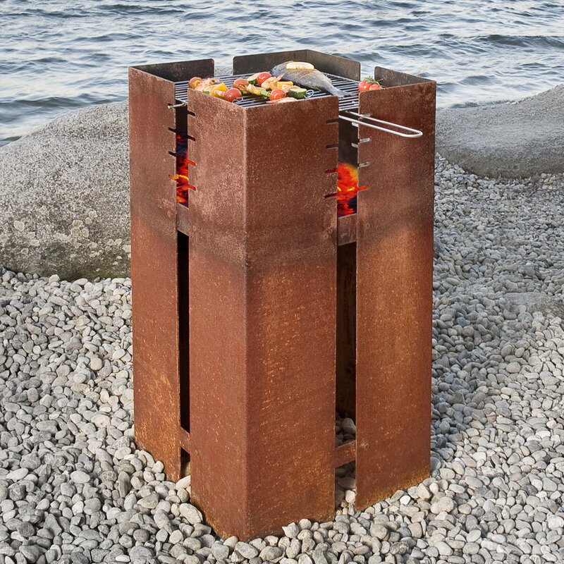 Outdoor Kitchen Corten Steel Grill Smoker BBQ Grill