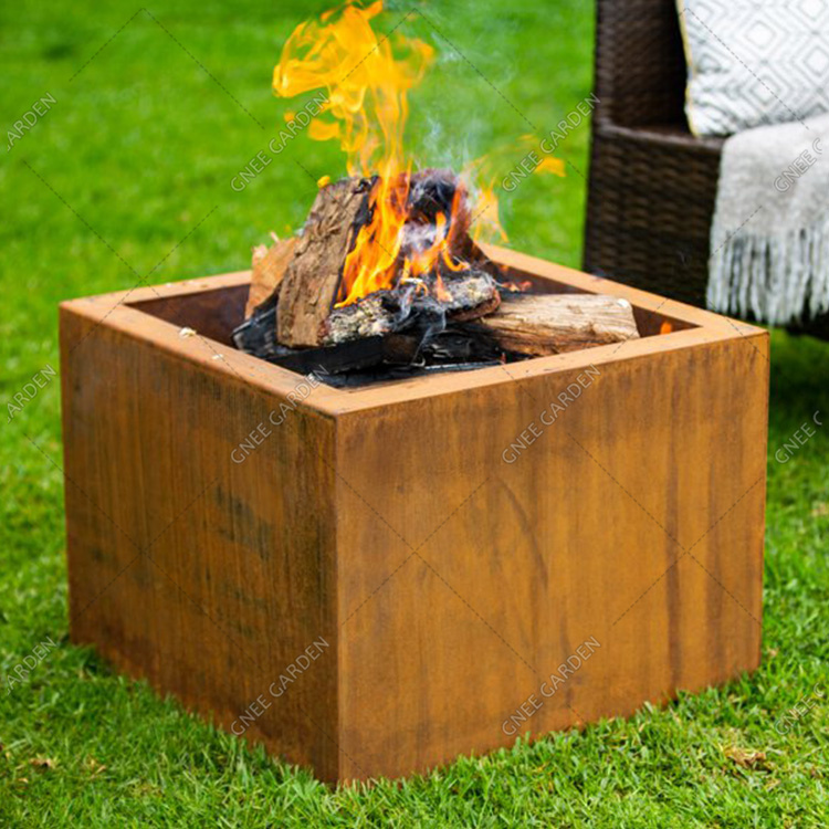 Modern garden portable corten steel metal outdoor fire pit