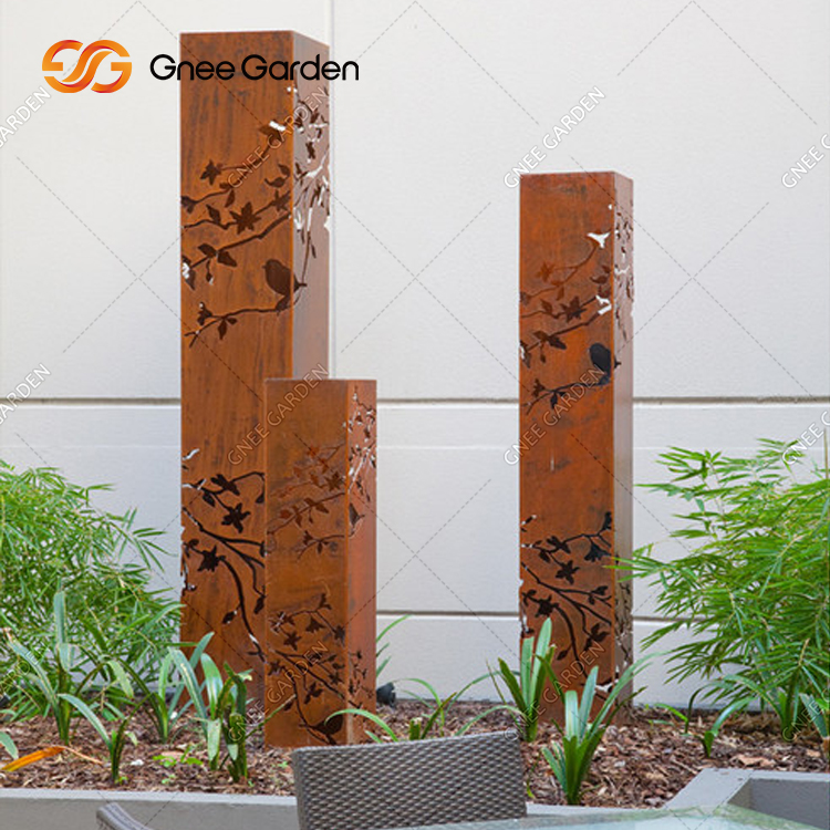 Garden Metal Landscape Corten Steel Rusty Light Cover Sculpture