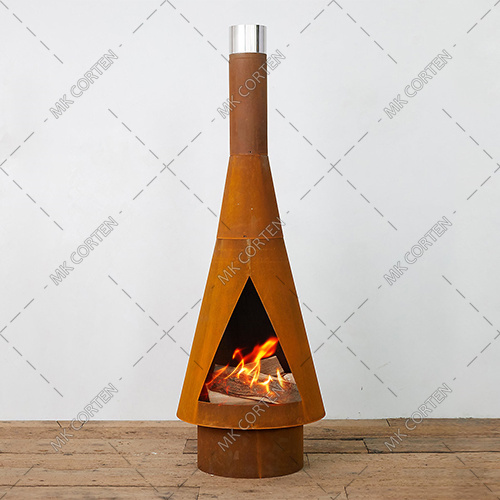 Corten Steel outdoor firepit fire place