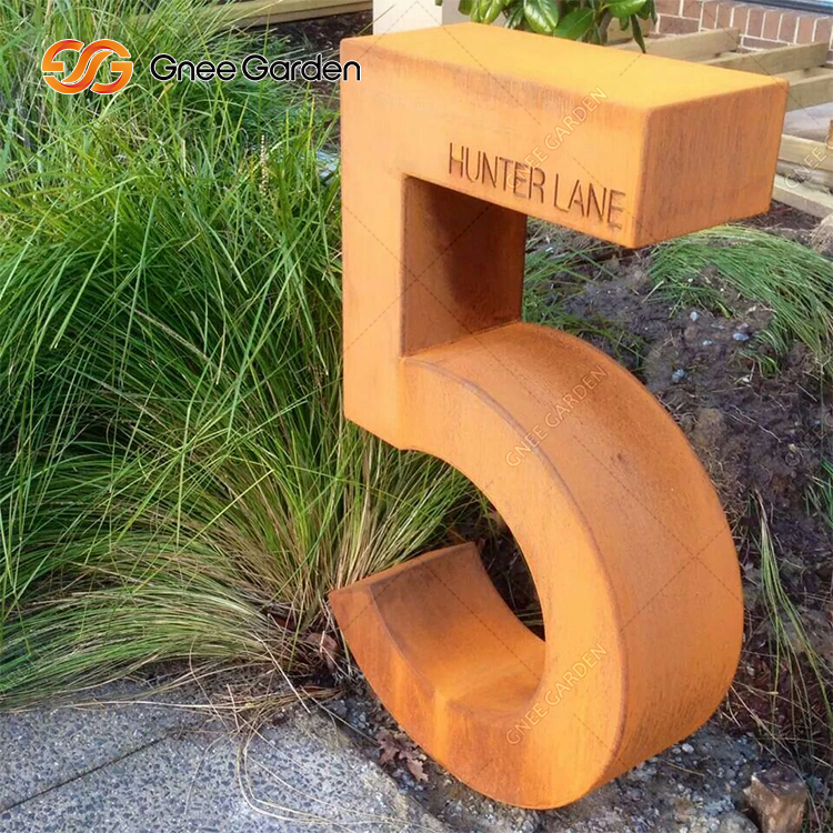 Corten Steel Letterbox For Garden