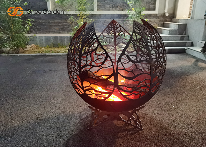 Corten Steel Fireplace Spheres