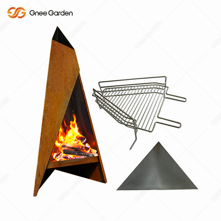 Corten Steel Garden Fireplace