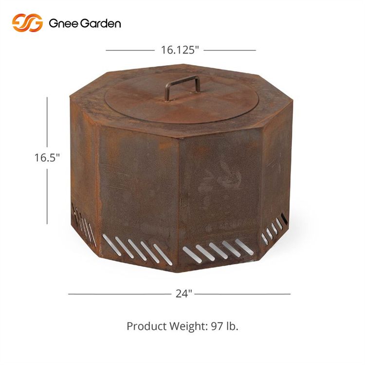 Weathering Steel Fire Pit Cooking