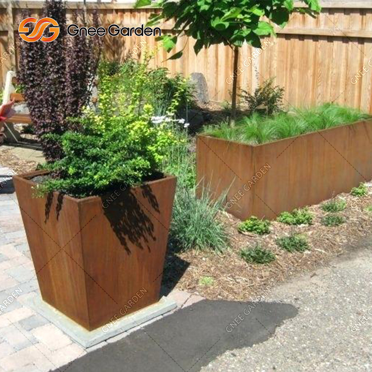 Stand Set Large Corten Planter Pot