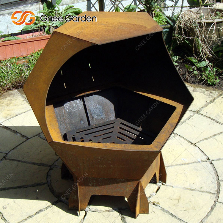 BBQ Charcoal Stove Corten Steel Barbecue Grill