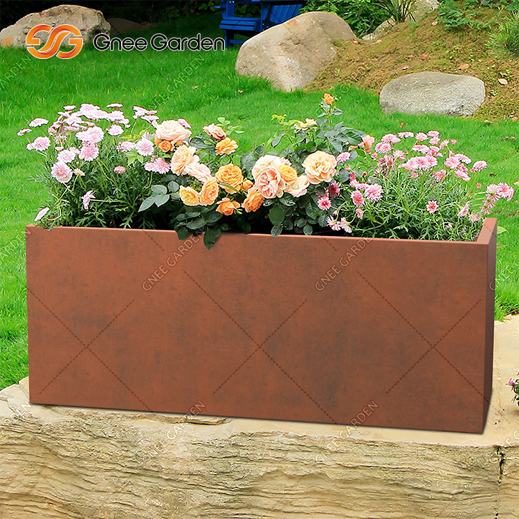 Vertical Corten Steel Flower Pot