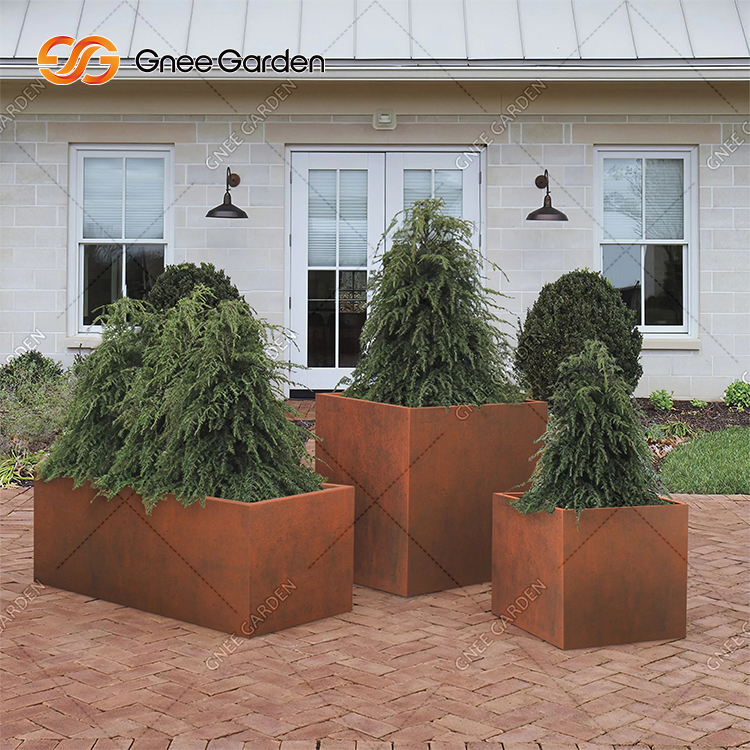 Rectangular Planter Box Corten Flower Pot