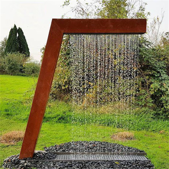Weathering Steel Backyard Water Feature