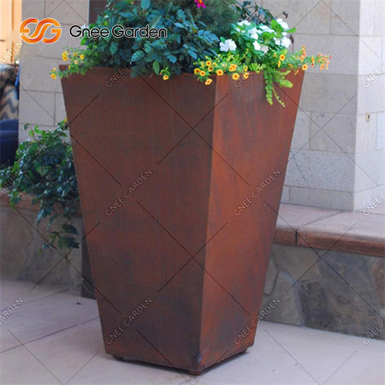 Weathering Steel Outdoor Metal Planters