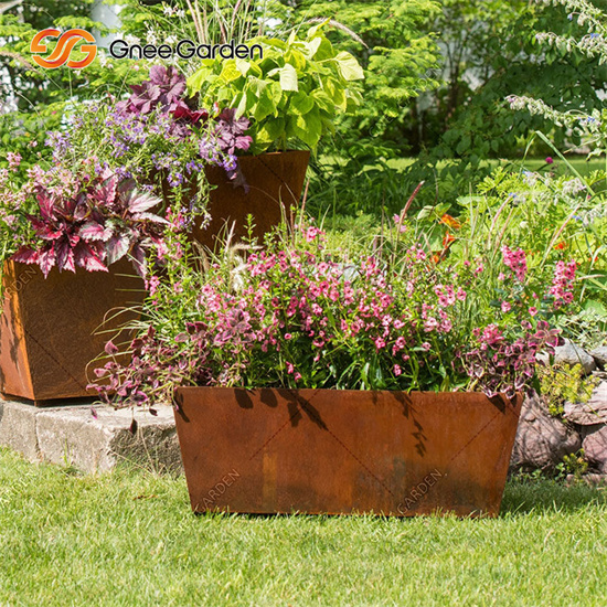 Industrial Landscape Corten Steel Garden Planter