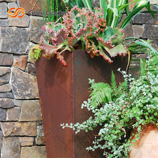 Corten Steel Metal Standing Planter