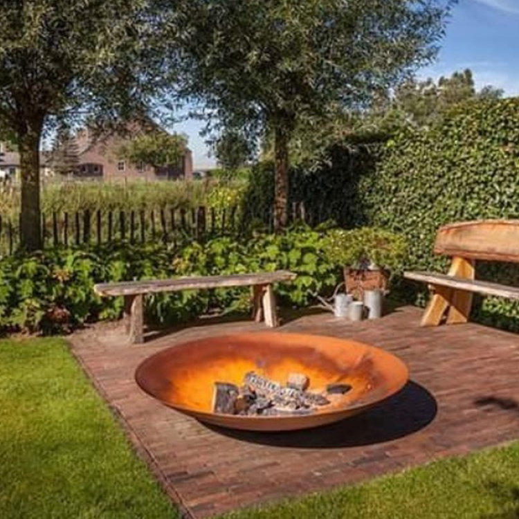 Contemporary Weathering Steel Fire Pit