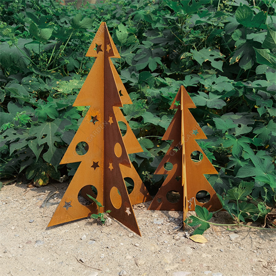 Corten Steel Garden Stake Lawn Ornament