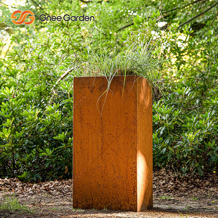 Balcony Decoration Corten Steel Flower Plant Pots