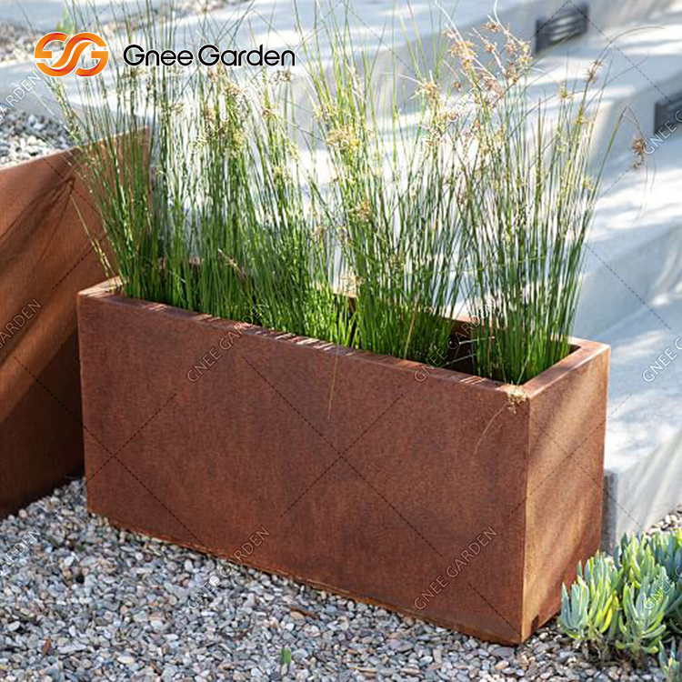 Rusty Corten Steel Garden Plant Planter