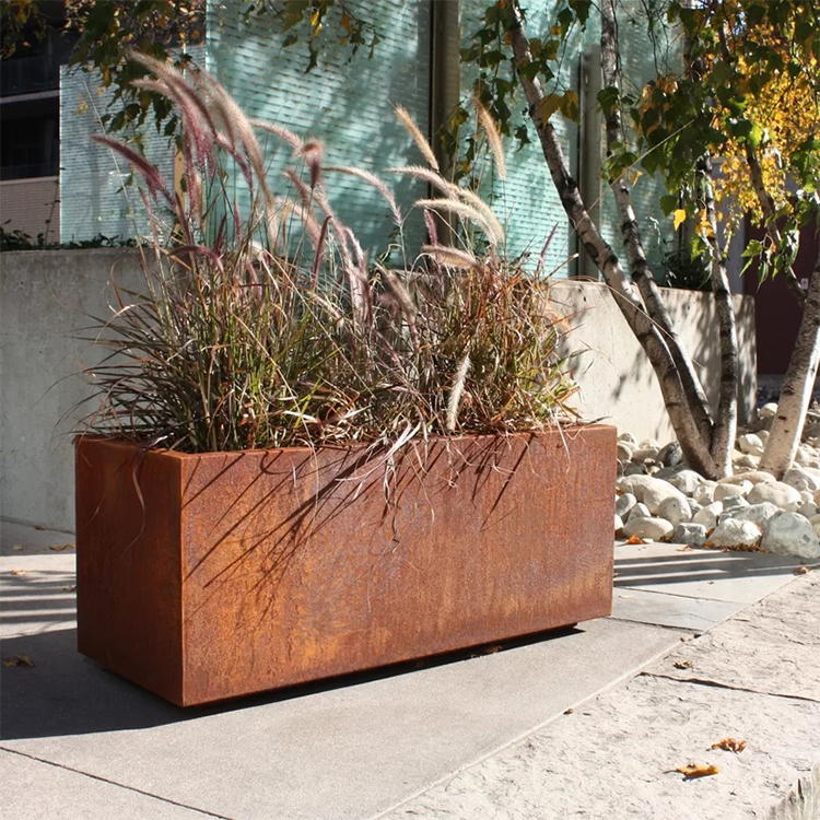 Modern Style Rusty Corten Steel Planter