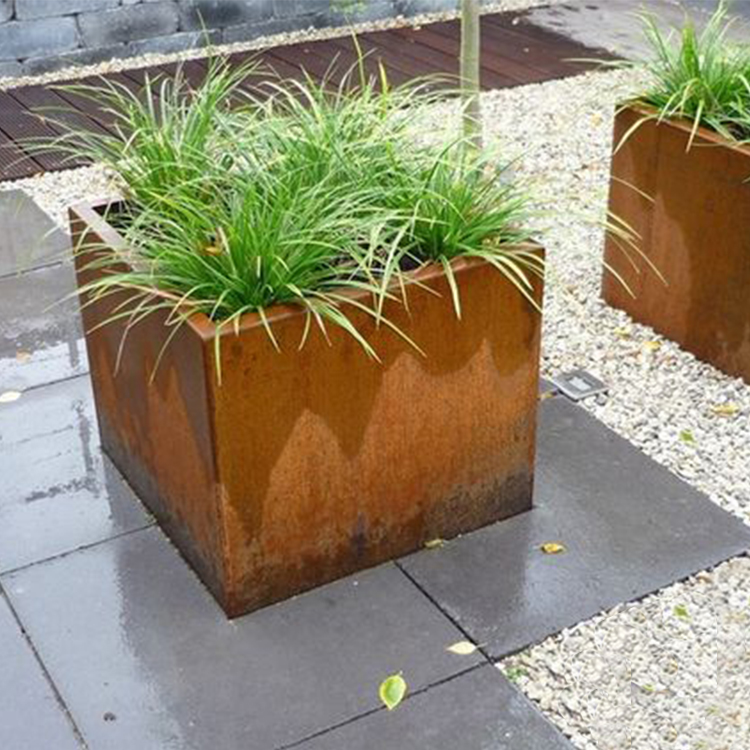 Corten Steel Trough Planters Garden