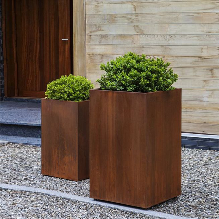 Outdoor Stand Corten Steel Metal Rusty Planter