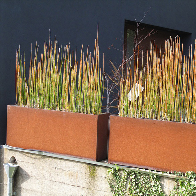 Rusty Corten Steel Garden Plant Planter