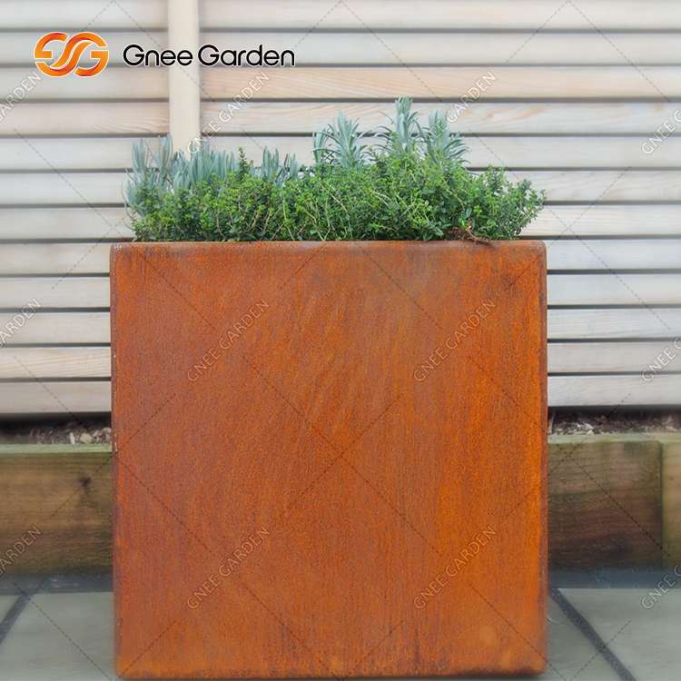 Corten Steel Planter Boxes Gardening Landscape