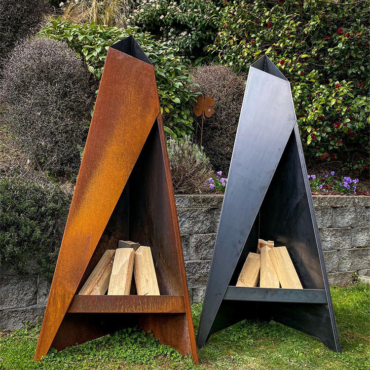 Weathering Steel Fire Place Outdoor Living
